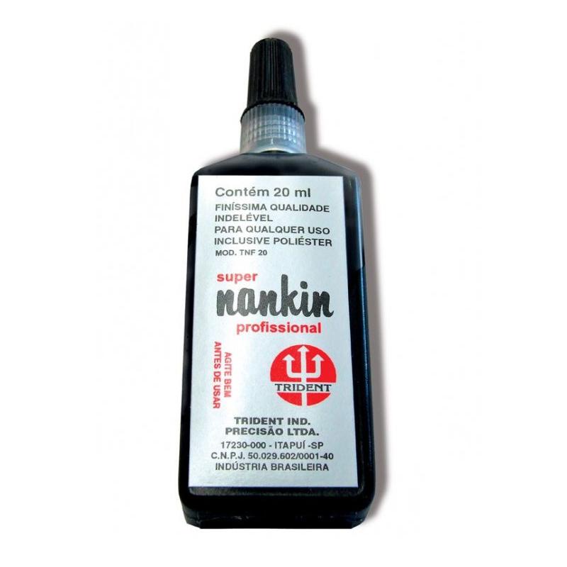 Tinta nankin profissional preto 20ml Trident em Oferta na Shopee