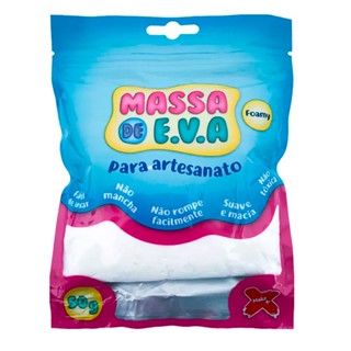 Massa de EVA Foamy p/artesanato 50g Branco 13003 Make +