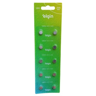10 Baterias Pilhas Alcalina Lr626 1,5v Blister Cartela Elgin