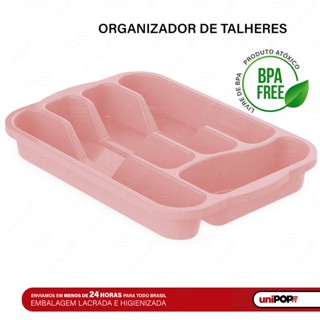 Organizador de Talheres Sem Tampa Rosa Uninjet