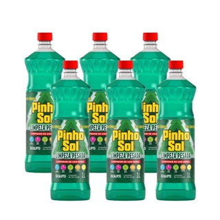 Kit 6 Limpador Pinho Sol Limpeza Pesada Eucalipto 1l em Oferta na Shopee