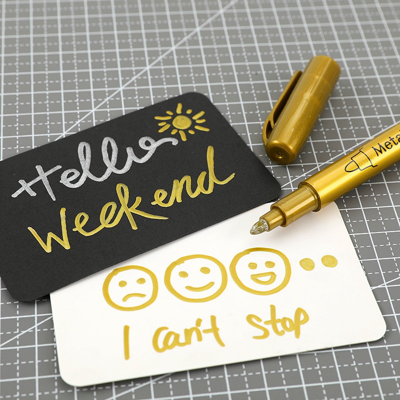 2/4/6Pcs 1.5mm ouro prata arte DIY metal impermeável permanente pintura marcador canetas artesanato arte pintura material estudantil