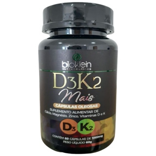 D3K2 Mais Cálcio Magnésio e Zinco- 60 Cápsulas - Bioklein em Oferta na Shopee