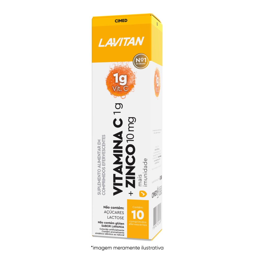 Multivitamínico Lavitan Vitamina C + Zinco Sabor Laranja