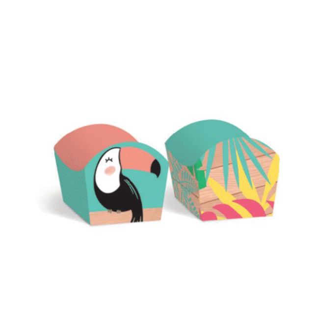 Forminha para Doces Cachepot Festa Tropical Tucano - 24 unidades - Cromus - Rizzo Festas - Home & Living