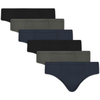 Kit com 6 Cuecas Estilo Slip Plus Size Algodão Penteado Selene