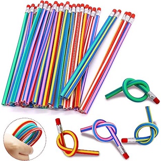 50PCS Lápis Macios Dobráveis Para Crianças Com Borracha Papelaria Estudantes De Escola Escrever Canetas De Desenho Material Escolar em Oferta na Shopee