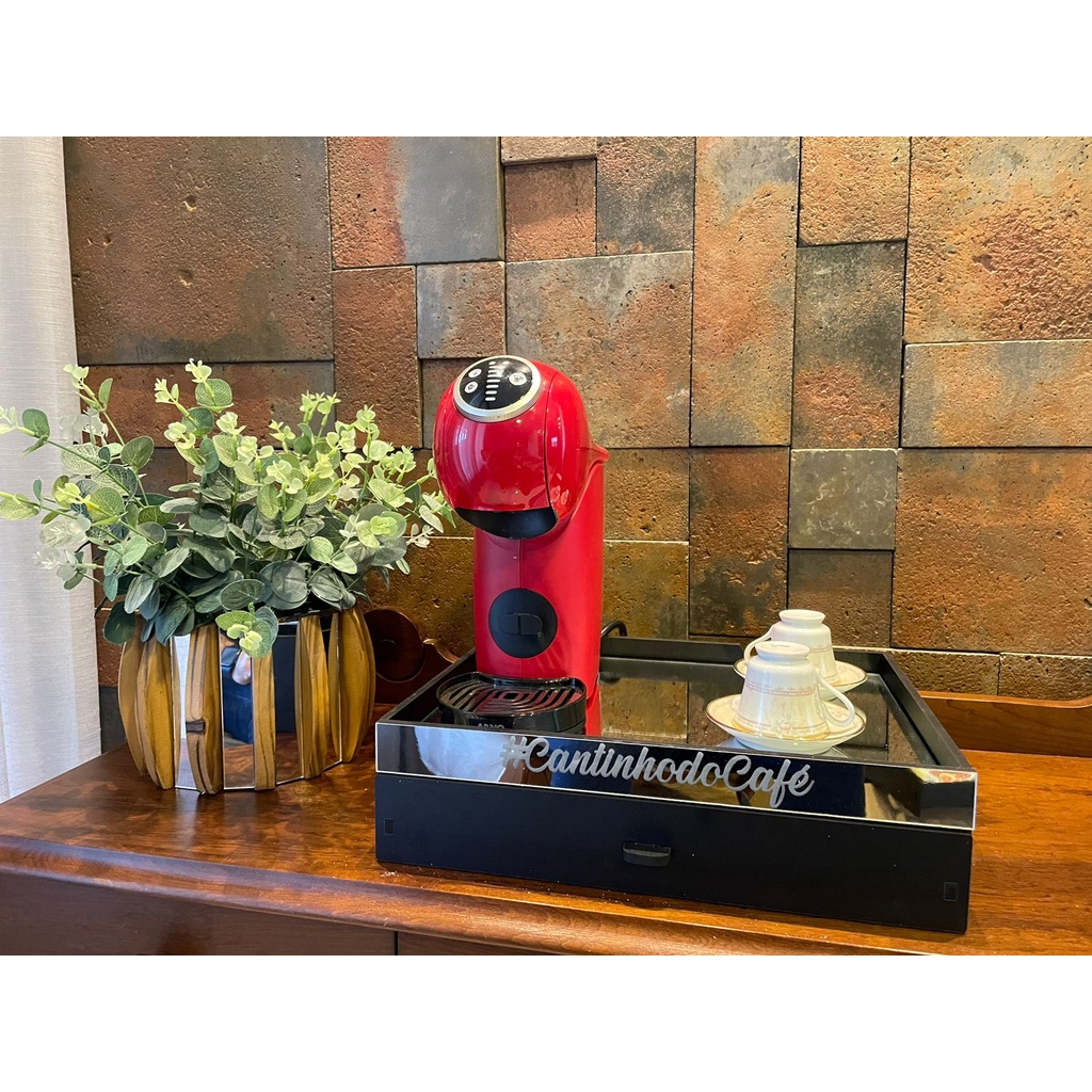 Bandeja Porta Cápsulas Modelo Dolce Gusto Premium Com Vidro Espelhado Temperado Suporta Até 7KG em Oferta na Shopee