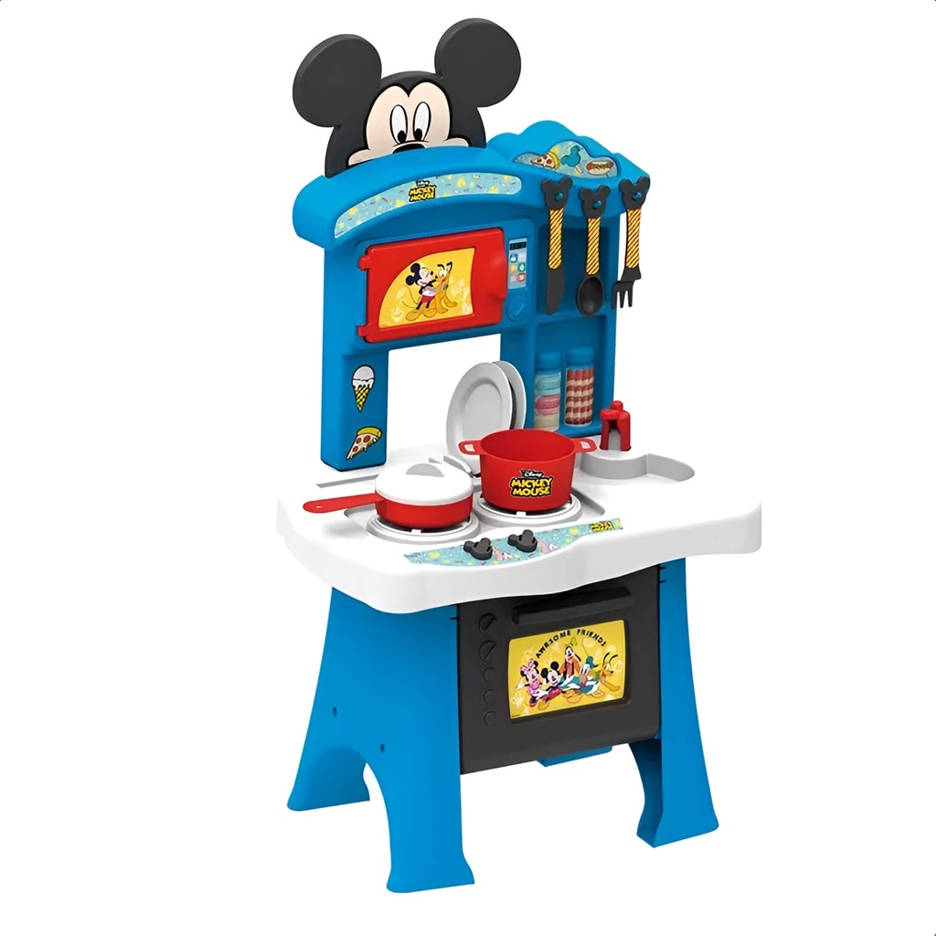 Cozinha Infantil Petit Chef Mickey Completa Com Acessórios e Forninho Com Botão Faz de Conta Xalingo - 17287 em Oferta na Shopee