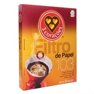Filtro Descartável de Café 103 3 Corações com 30 Unidades