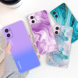 Para Capa Motorola Moto E22 E22i MotoE22 Traseira Do Telefone Silicone Soft Transparent TPU Flower Marble Bumper Shell