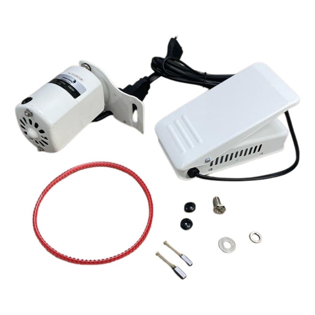 MOTOR C/ PEDAL PARA MÁQUINA DE COSTURA DOMESTICA 100W IWMMCD, Pedal Controlador Velocidade Motor Costura Doméstica,  Conta com potência de 100W, além possuir frequência de 60Hz e rotação de 7000 rpm.