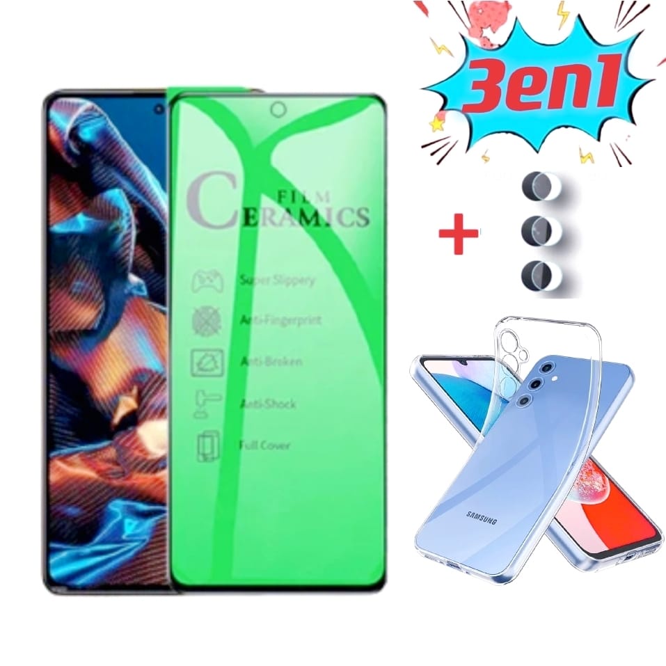 película de cerâmica Suave +Capa Capinha Samsung Galaxy A54 5g A34 a35 a55  A14 A24 a15 a25 +câmera