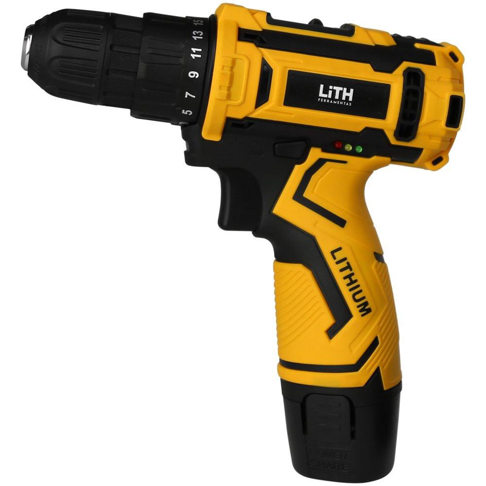 Parafusadeira FuradeiraBateria 12V Mandril 3/8" Polegadas Carregador Torque 24Nm 1350rpm - Lith em Oferta na Shopee