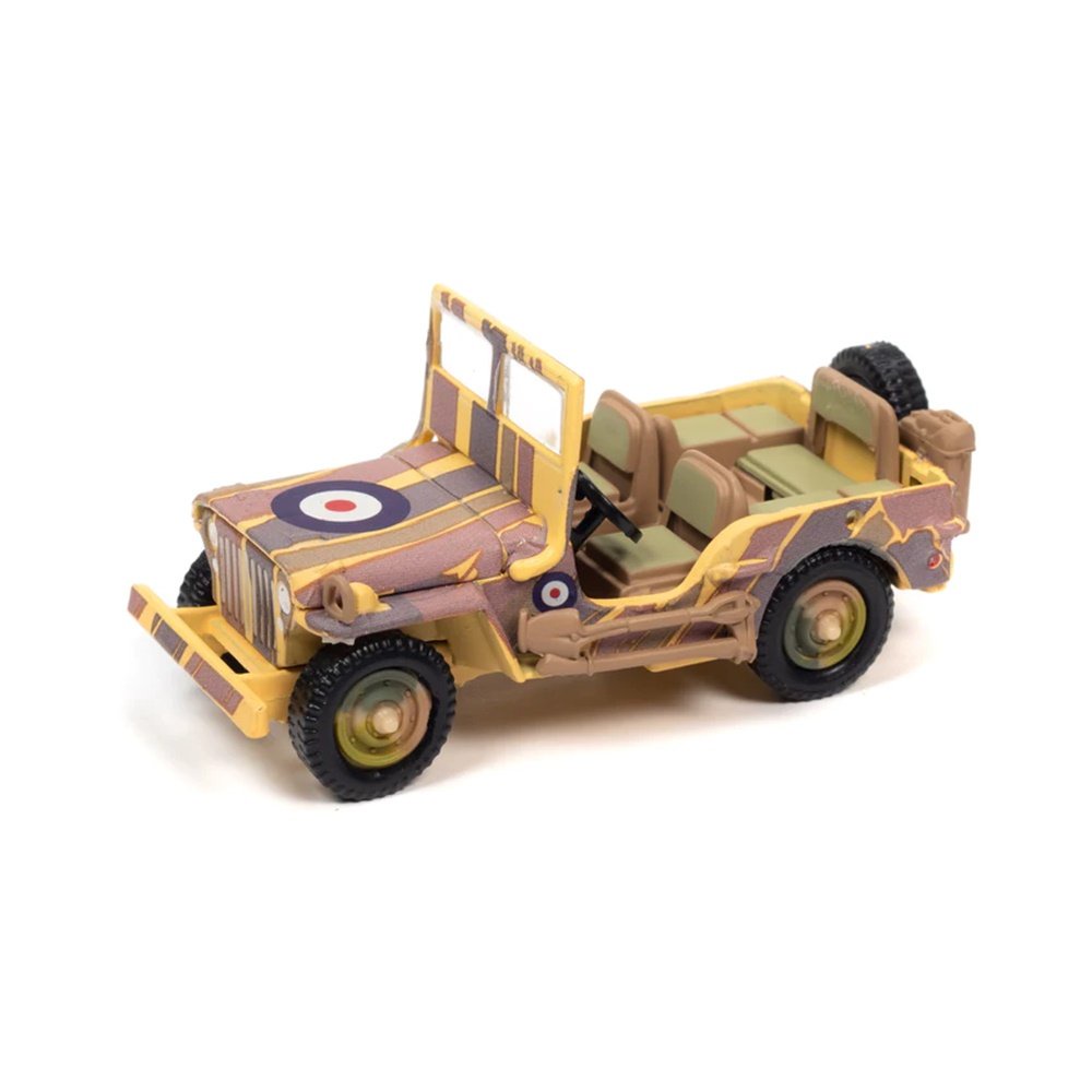 Miniatura Carro Willys MB Jeep - Wheeled Warriors - Release 1 - Versão A - 1:64 - Johnny Lightning