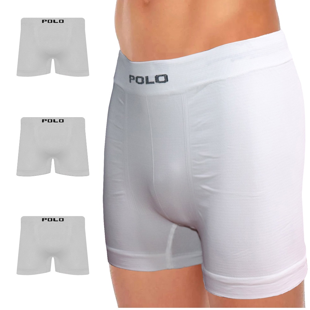 Kit com 6 Cuecas Box Polo Star Branca Masculina em Oferta na Shopee