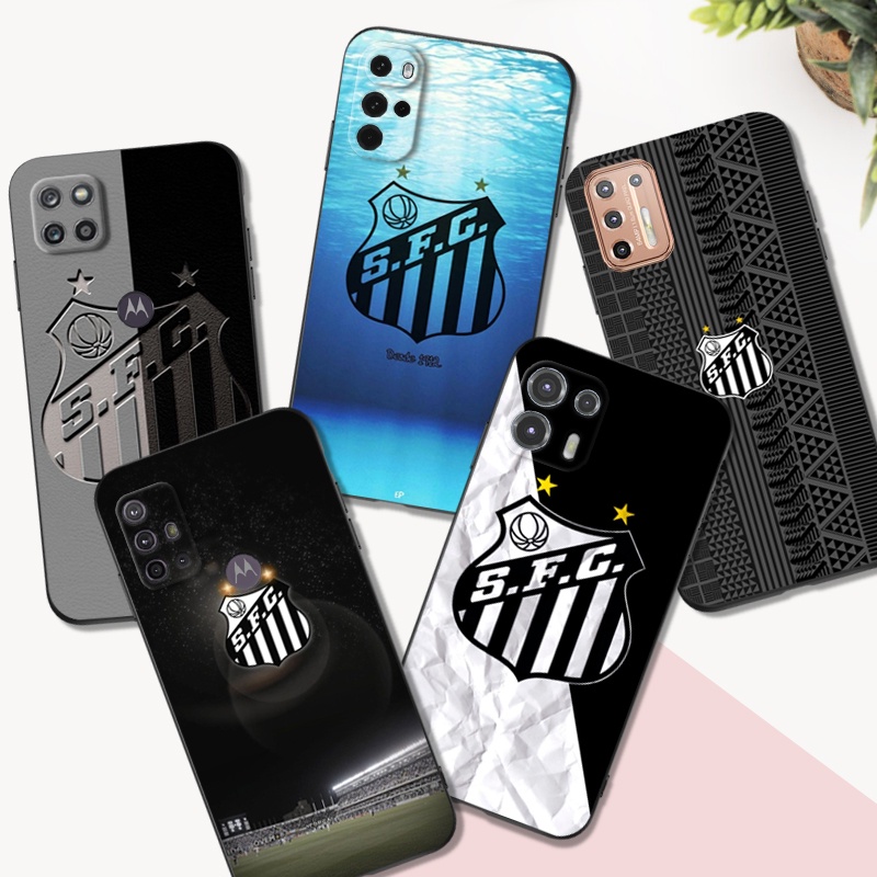 Estojo Para Motorola Moto G31 G71 5G G22 4G E32 Capa Telefônica De Futebol Santos FC Team Emblema