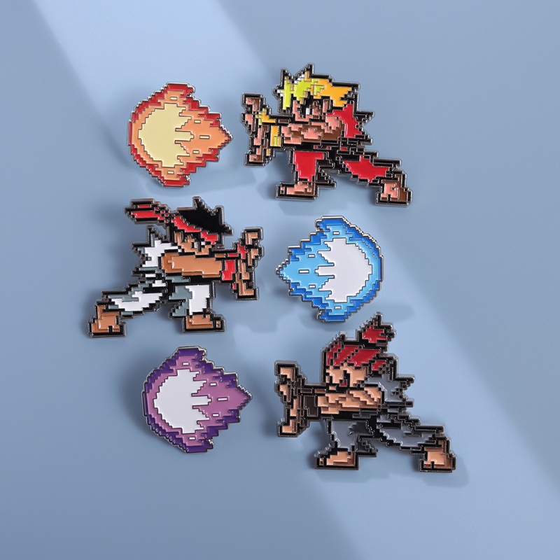 Desenho Animado Street Fighter Pins Esmalte De Rua Fighting Arcade Game Brooch Anime Pixel Pin Lapela Crachás Jóias Presentes Para Amigos