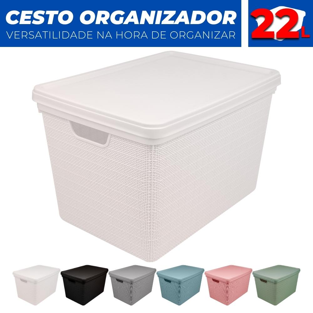 Cesto Organizador Juta 22 L Empilhável Multiuso Roupa Objetos