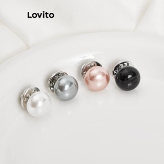 Lovito Pulseira de Metal Casuais para Mulheres L60AD181 (Cinza/Branco/Champagne/Preto)