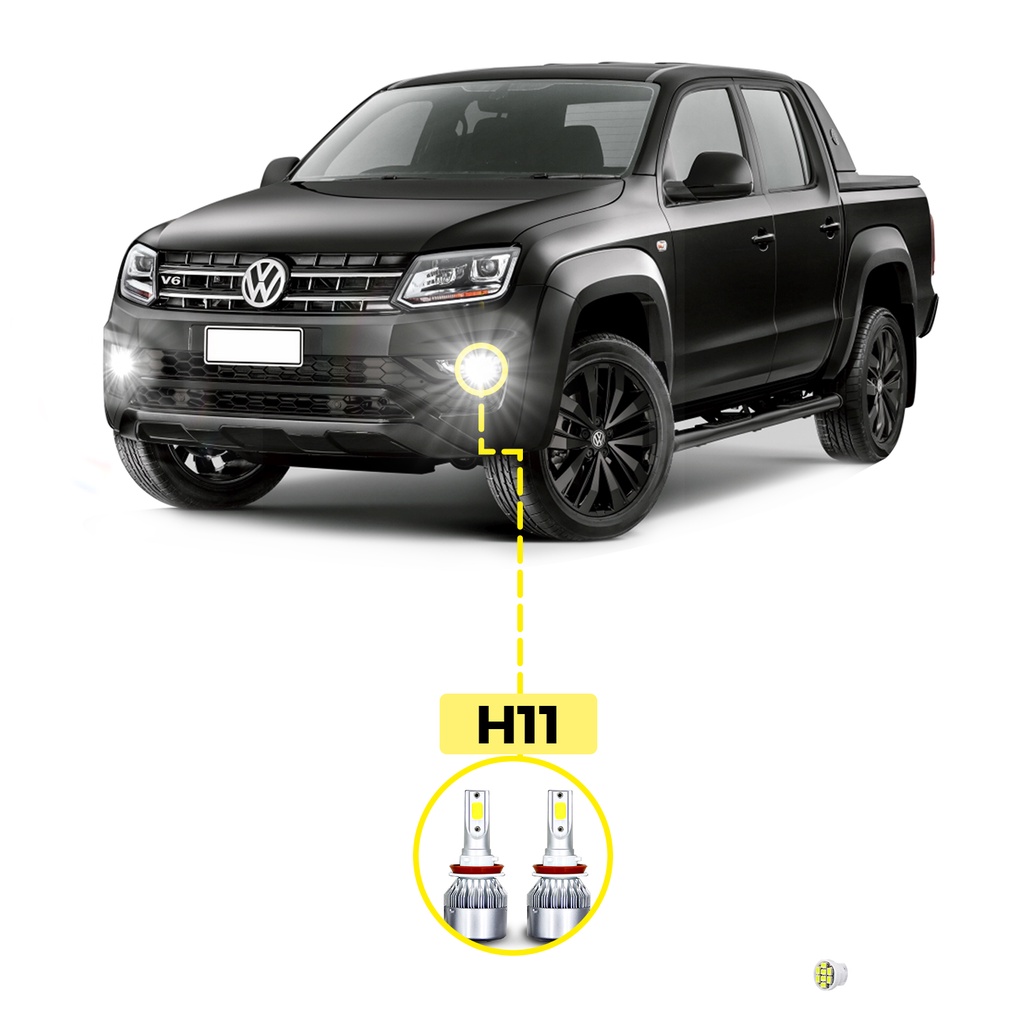 Kit Ultra LED Volkswagen Amarok V6 20000 Lúmens 6500K Milha em Oferta na Shopee