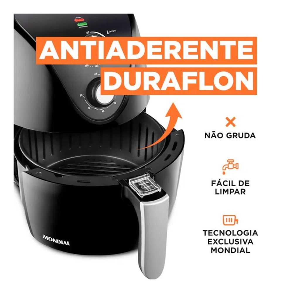 Air Fryer New Pratic Mondial AF-31 220V 60Hz 1500W 3,5 Litros