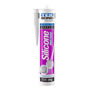 Silicone acético multiuso transparente 270g - cartucho - tekbond