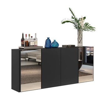 Aparador Buffet 4 Portas com Espelho Suspenso Vegas Multimóveis V3595 em Oferta na Shopee