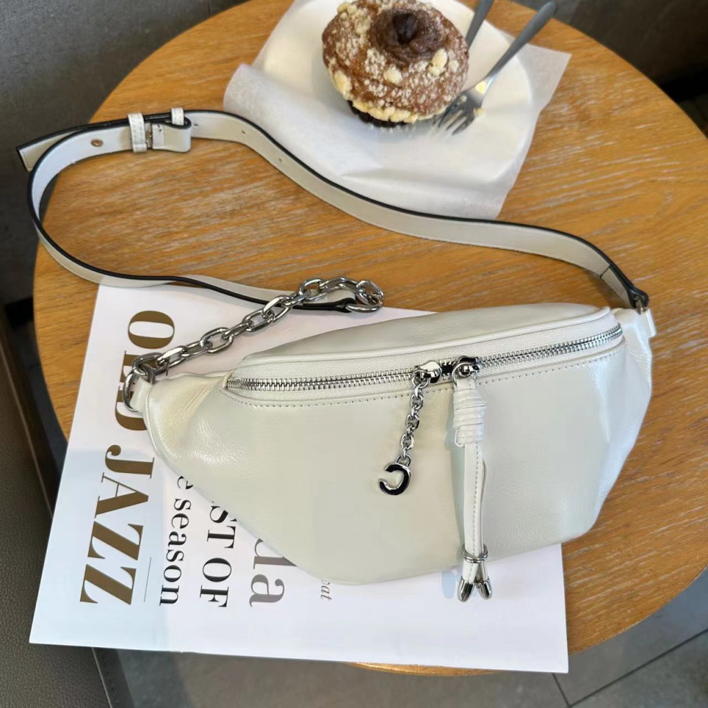 [Bolsa mensageiro] Bolsa de couro genuíno feminina novo estilo bolsa de cintura bolsa mensageiro bolsa de ombro bolsa de