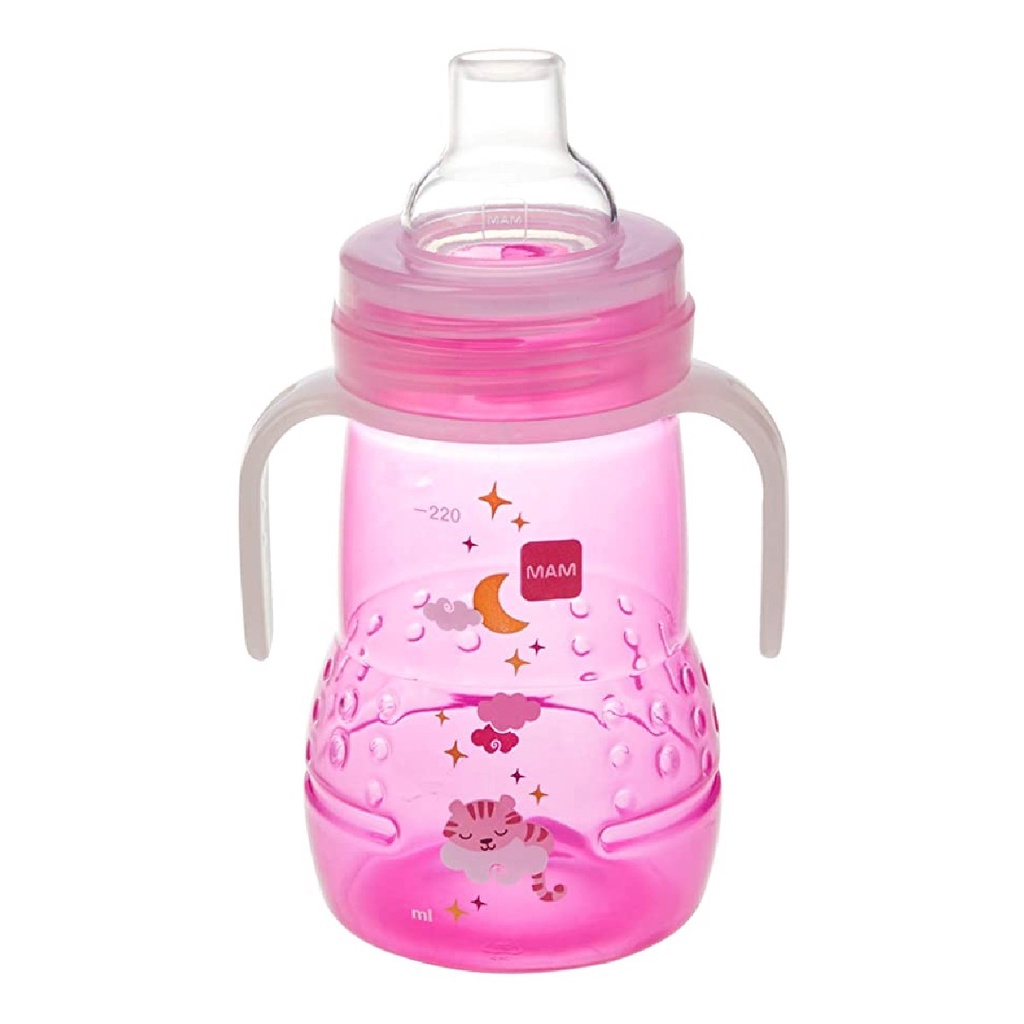 Detalhes do Copo de Treinamento Infantil Trainer Night 220ml 4m+ Rosa MAM