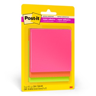 Bloco de notas super adesivas Post-it cascata 3 blocos de 76x76mm 45 folhas 3M