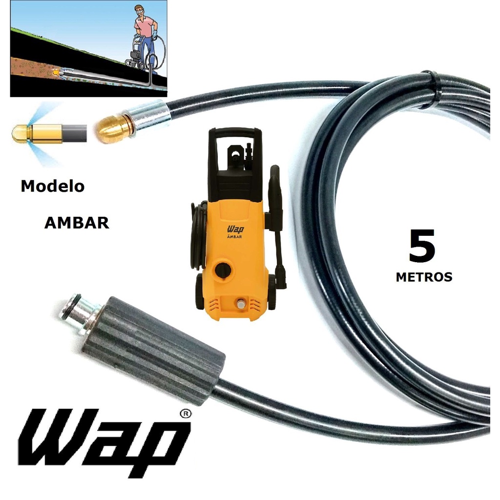 Mangueira desentupidora de tubulação WAP - 5 Metros - Wap AMBAR