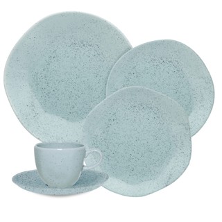 Aparelho De Jantar e Chá 20 Peças Ryo Blue Bay Jogo de Pratos e Xícaras Porcelana Oxford em Oferta na Shopee