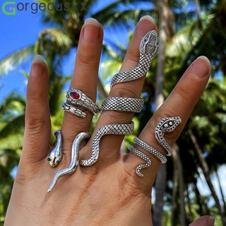 Novo Conjunto Exagerado De Anéis De Serpentina Para Mulheres Homens Cobras Vintage Unisexo Jóias Acessórios Presentes De Festa
