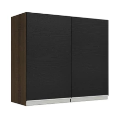 Armário de Cozinha Aéreo 70 cm 2 Portas Rustic/Preto Glamy Madesa