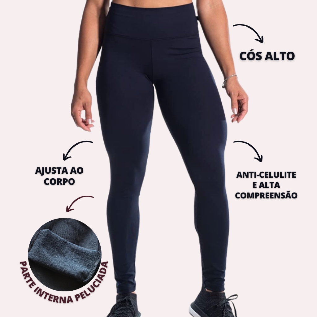 Legging Feminina, Zero Transparência, Ideal Para Academia, Anticelulite e Cós Alto.