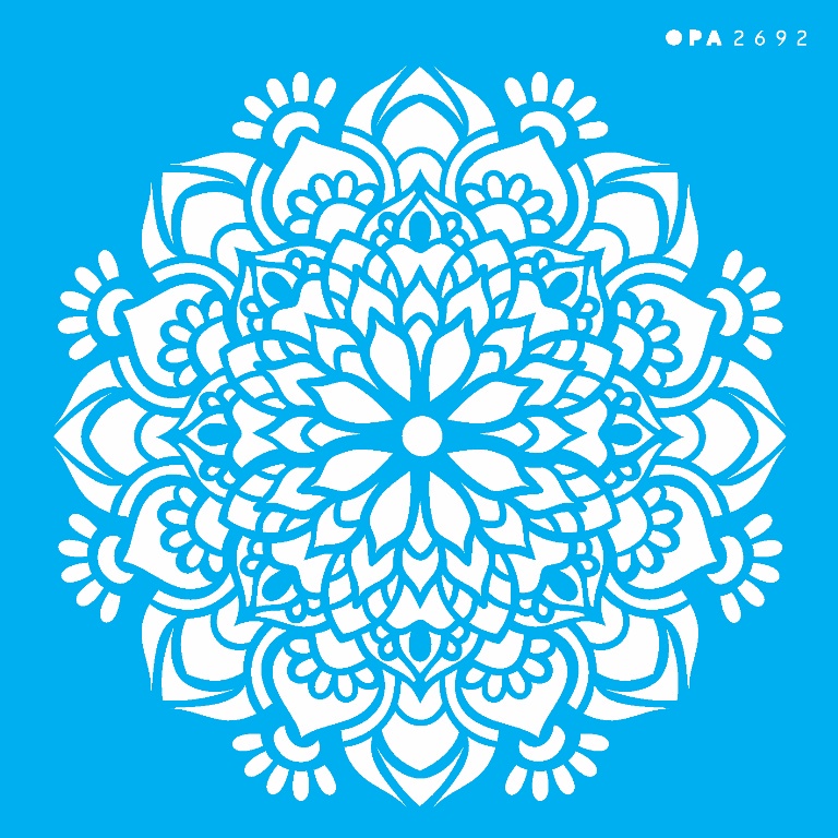 STENCIL MANDALA FLOR BAUER 14x14 OPA 2692