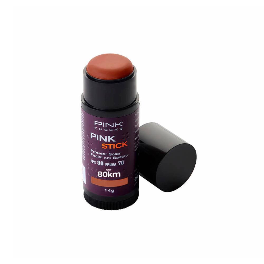 Pink Cheeks Pink Stick FPS 90 FPUVA 70 80Km Ultra Protetor Solar Facial com Cor 14g - Beauty