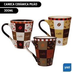 Caneca de Cerâmica 300ml Pilão Café Tuut