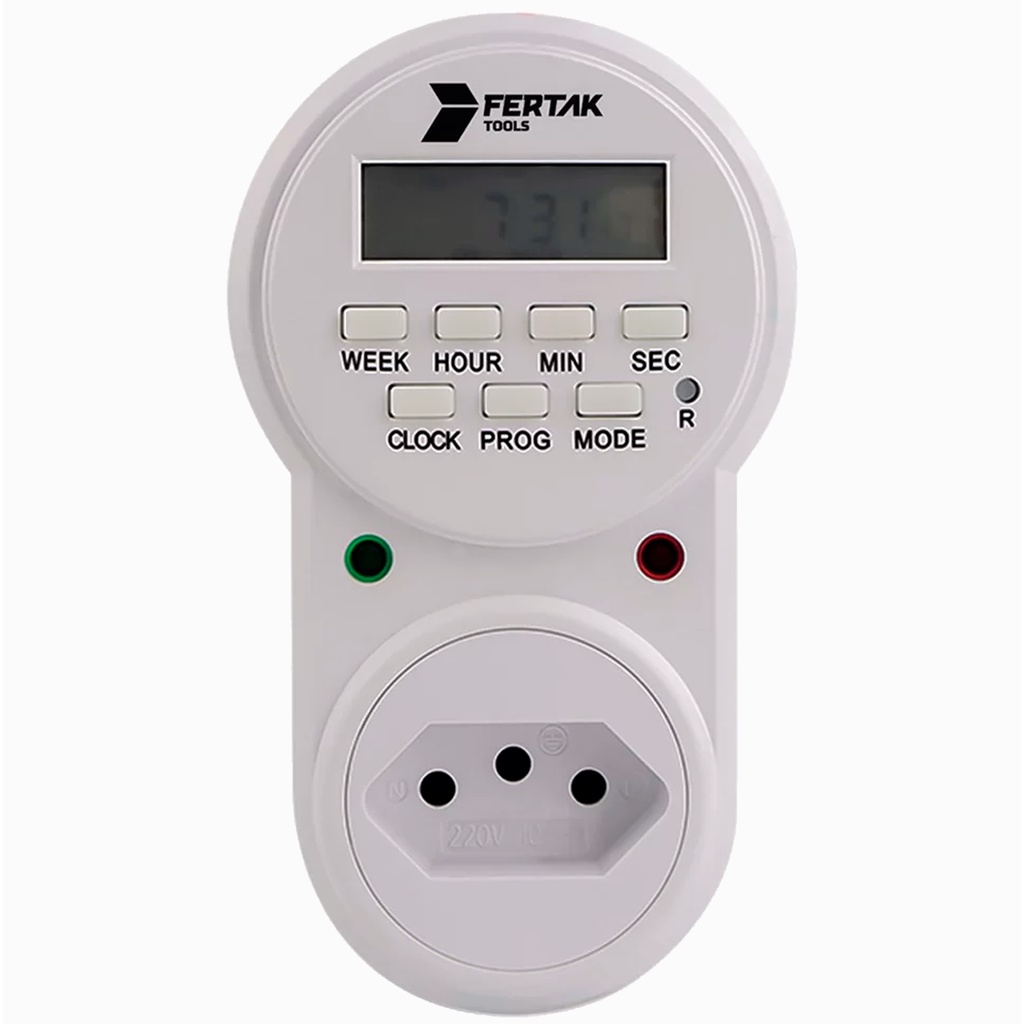 Temporizador Timer Digital Programável Tomada Bivolt Fertak