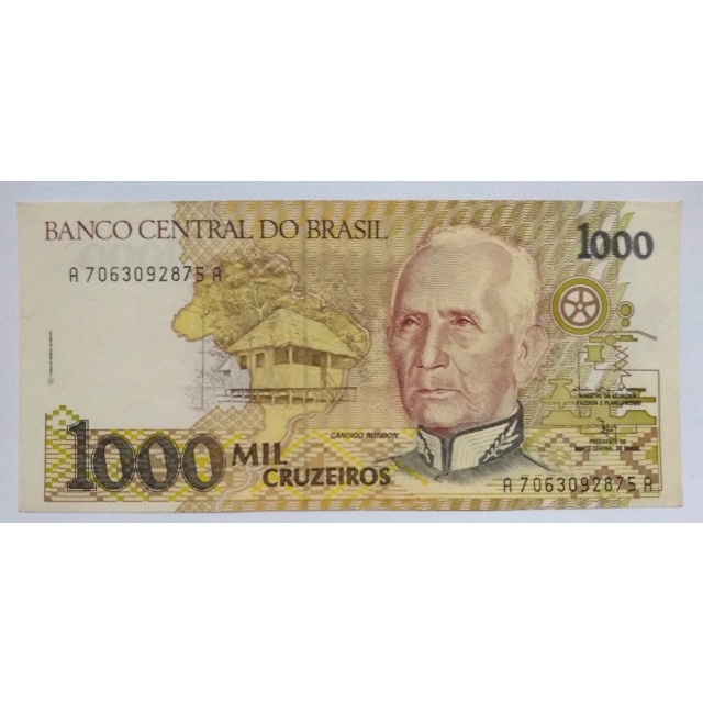 c218 - Cédula 1000 Cruzeiros 1991 Cândido Rondon - S