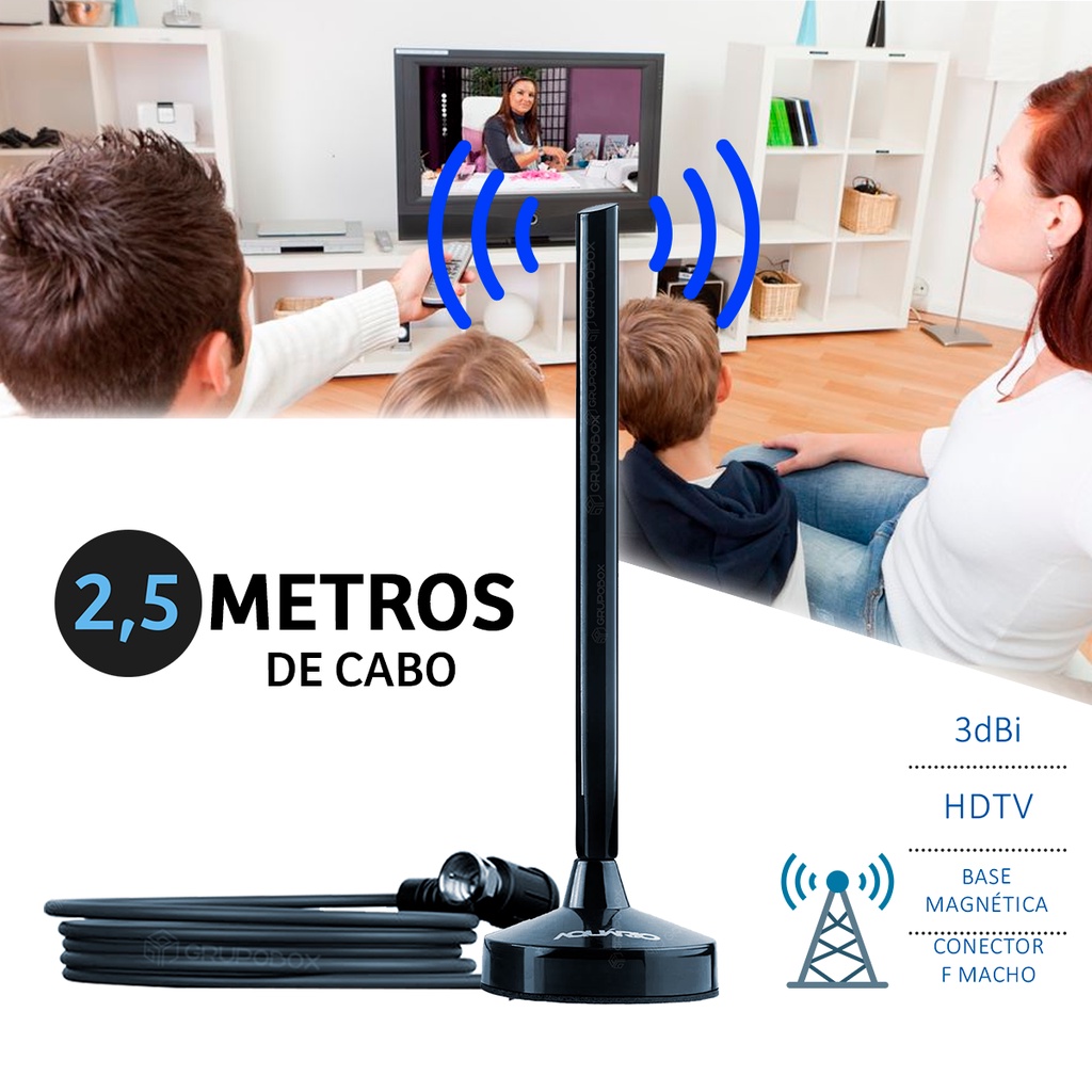Antena Digital Interna Digital Full Hdtv 4k Aquario Dtv-100p