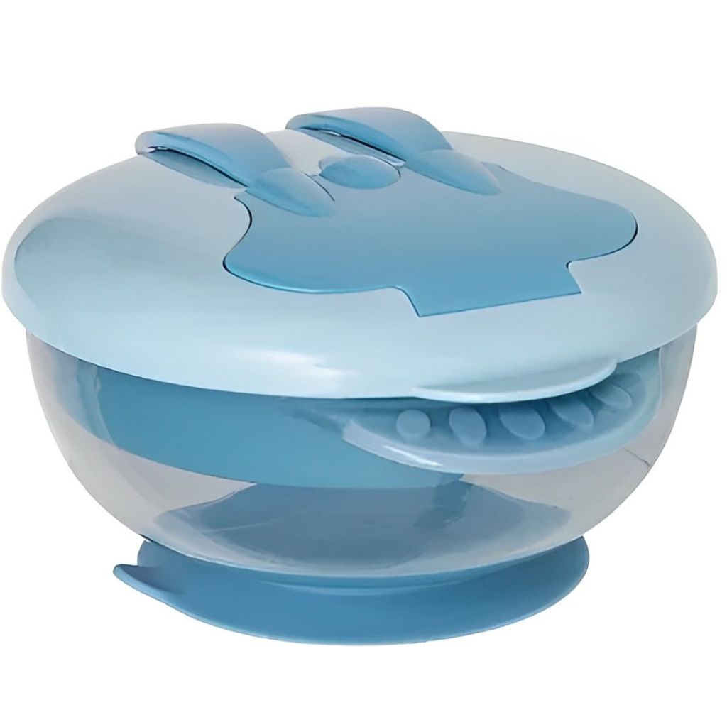 Kit Refeição Infantil Com Tampa Compartimento E Talheres Azul 16247 - Buba em Oferta na Shopee
