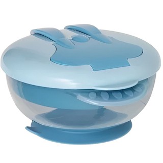 Kit Refeição Infantil Com Tampa Compartimento E Talheres Azul 16247 - Buba em Oferta na Shopee