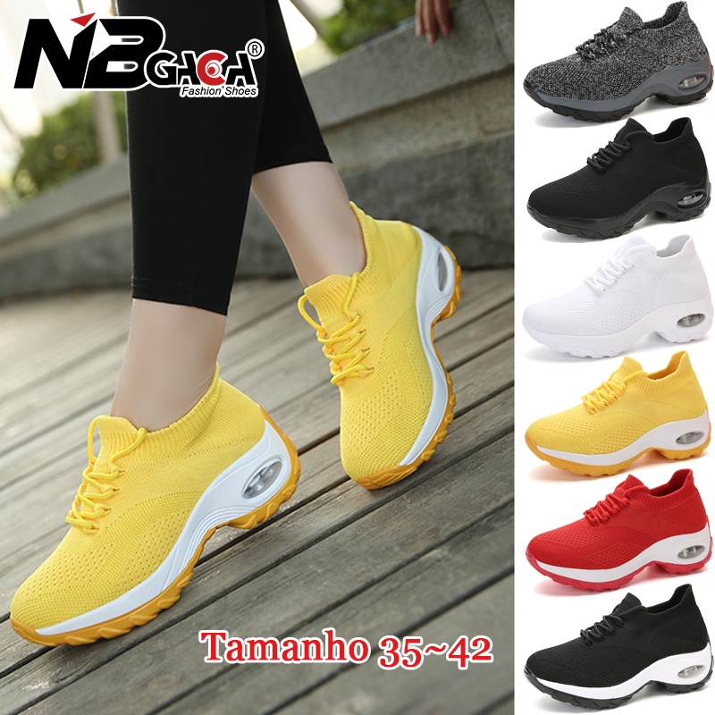Calçados esportivos femininos, tênis de corrida, almofada de ar confortável, antiderrapante, mais respirável em Oferta na Shopee