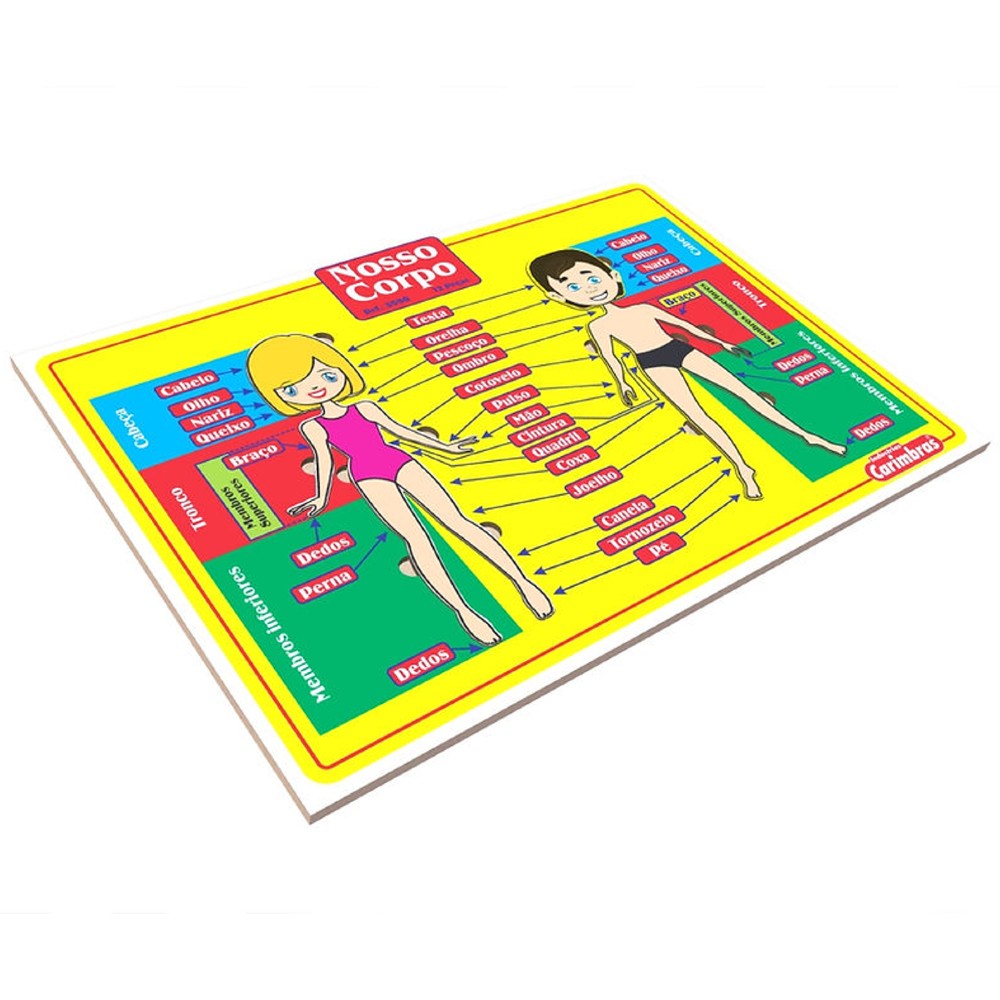 Nosso Corpo Esquema Corporal Brinquedo Educativo De Madeira