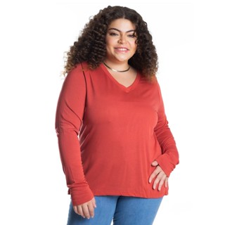 Blusa Manga Longa Visco Tricot Secret Glam Marrom