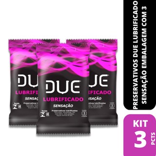 Kit Com 3 Pacotes Preservativo Due Lubrificado 3un Cada