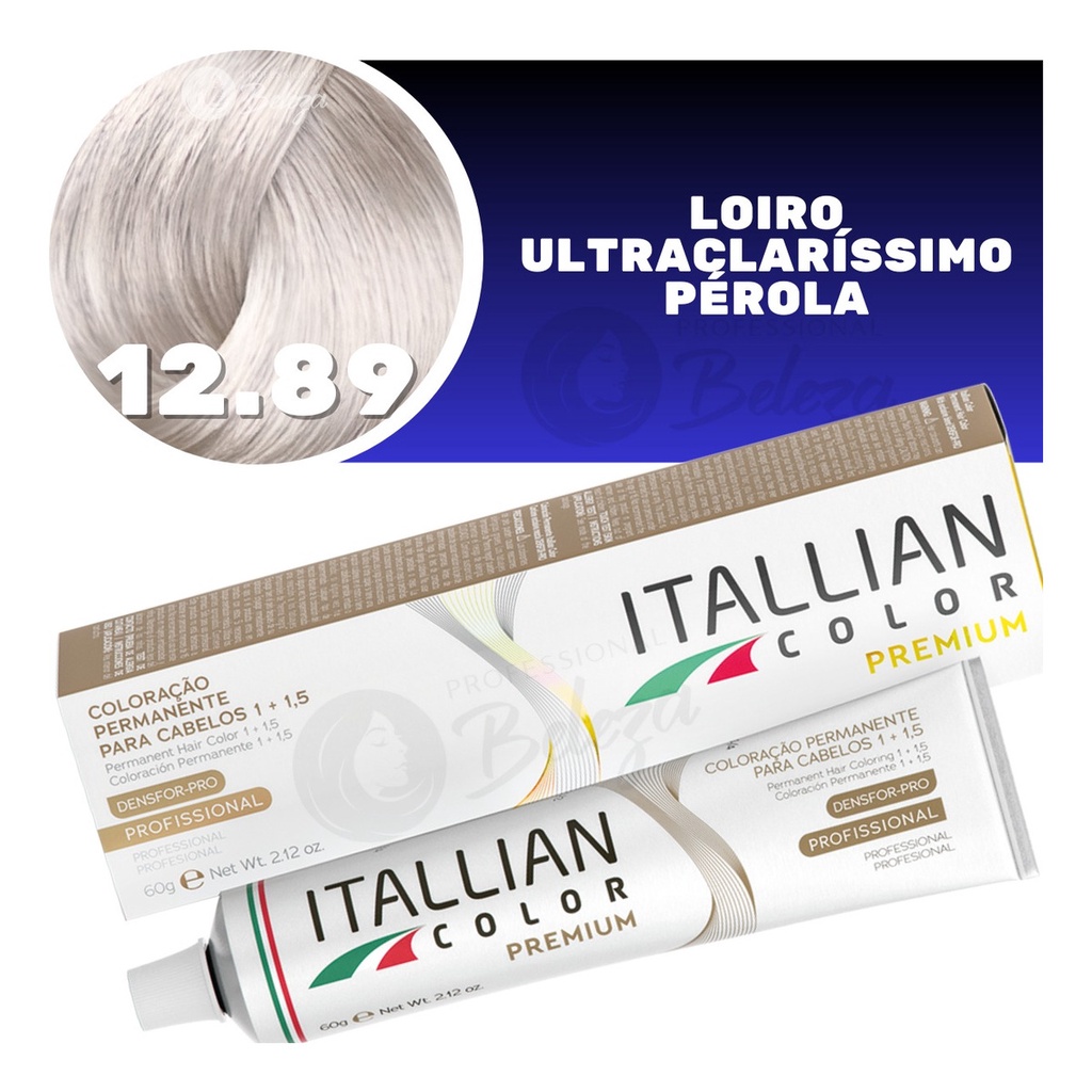 Coloração Itallian Color 60g Louro Ultra Claríssimo 12.89