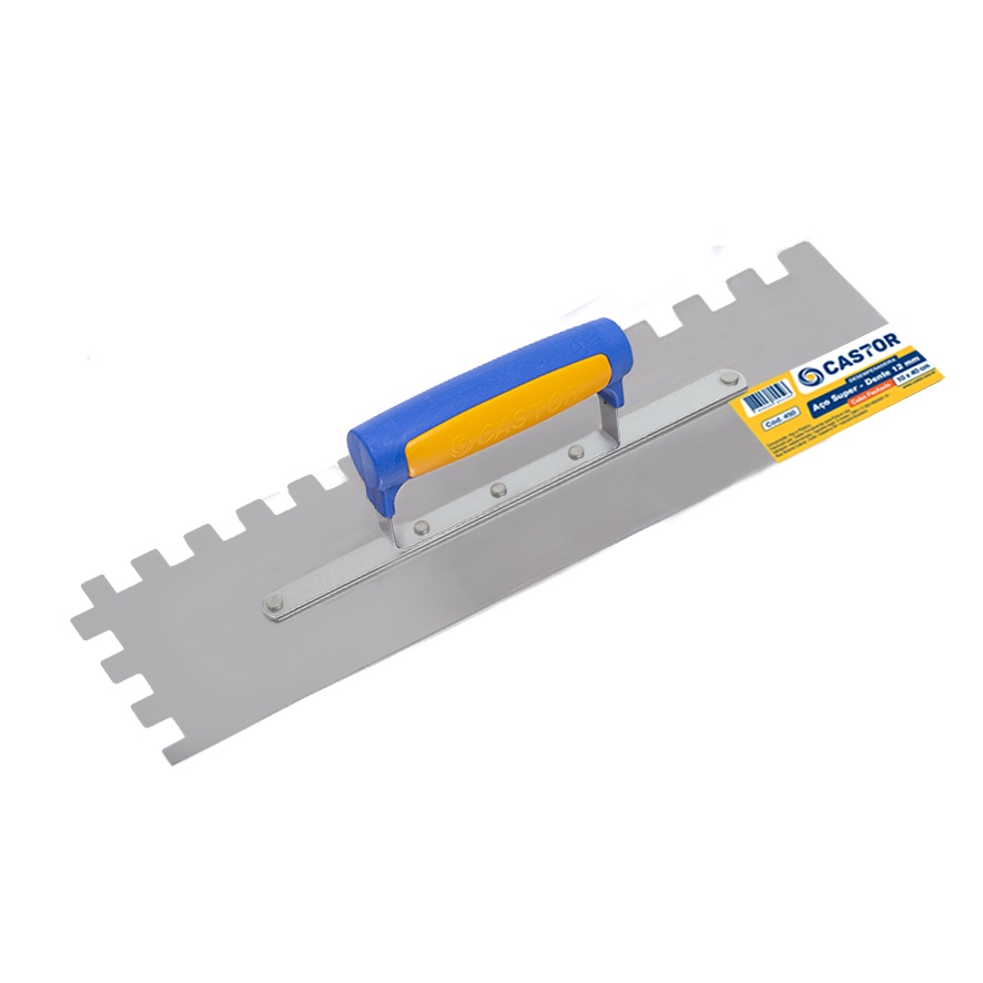 Desempenadeira de Aço Dente 12MM 10X40CM - Castor em Oferta na Shopee